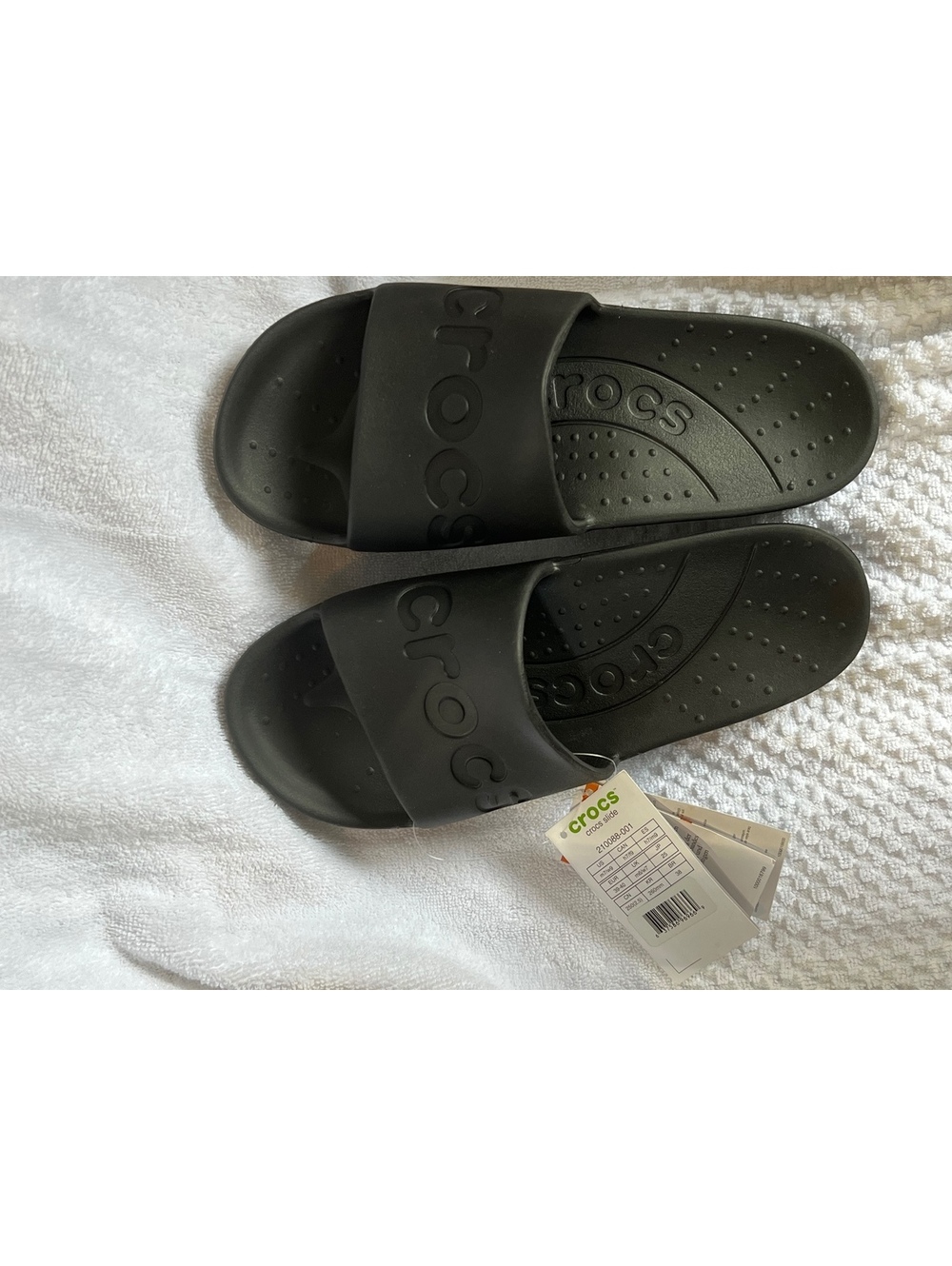 Crocs Slide Sandals Black Size 7 Men / 9 Women New